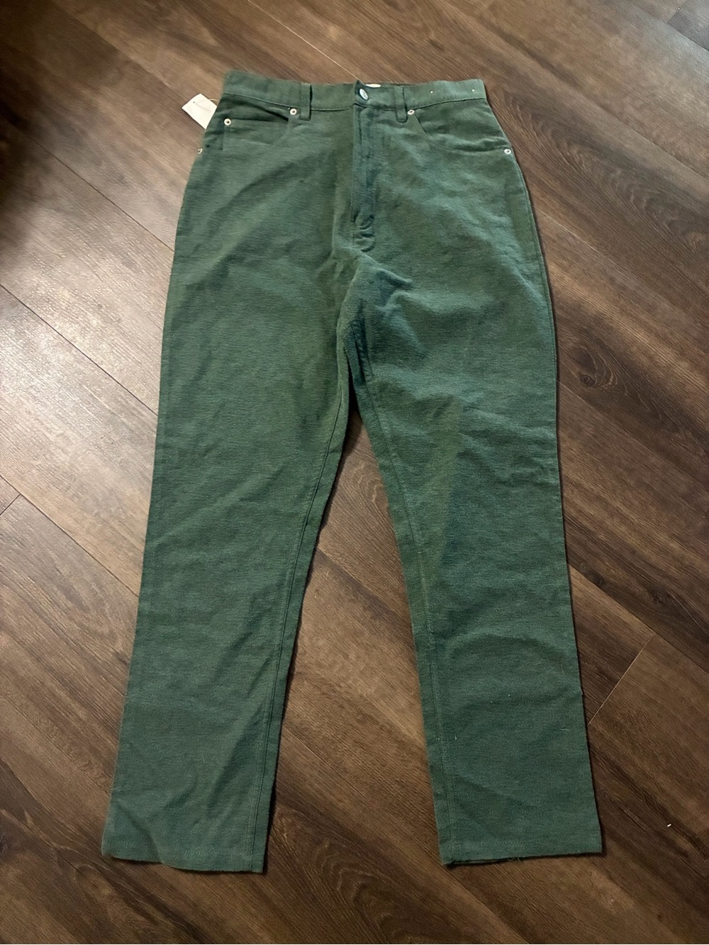 Vintage Basic Equipment NWT Forest Green High Rise Straight Leg Pants Size 14